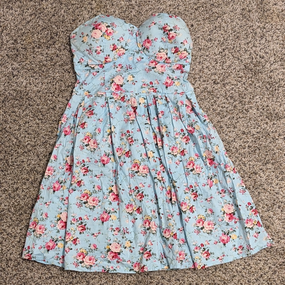 Rue 21 Floral Mini Strapless Dress